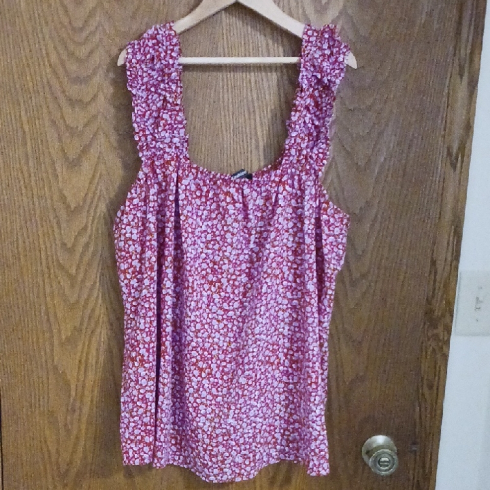 Floral Sleeveless Top - Red